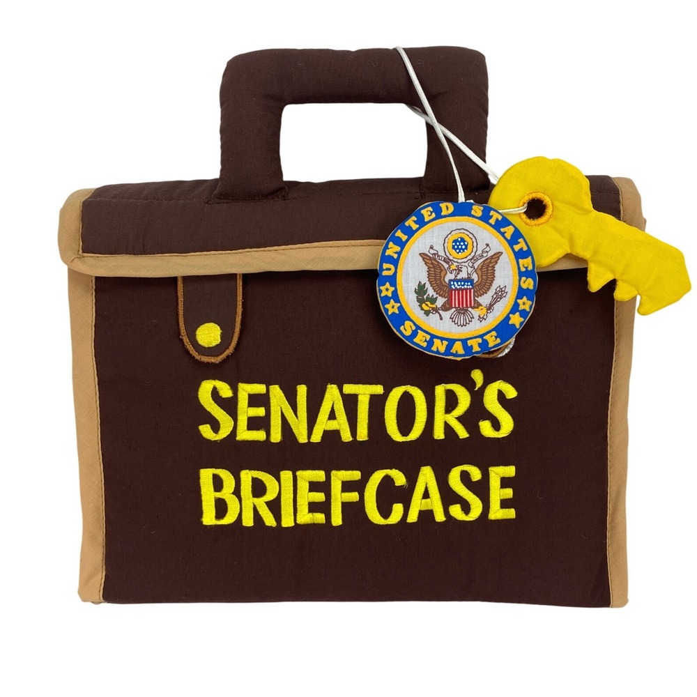 Pockets of Learning Senator's Briefcase Fabric Soft Learning Toy Plush Playset